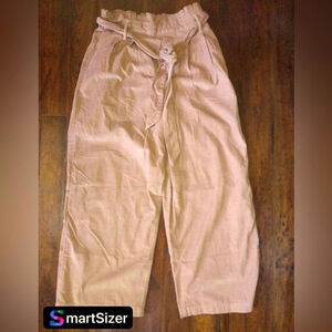 American Eagle Brown Rust Corduroy Pants with Elastic Waist and Tie - Size S